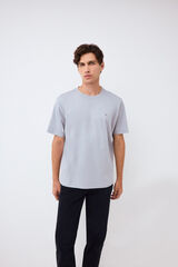Pedro del Hierro Plain mercerized T-shirt Grey