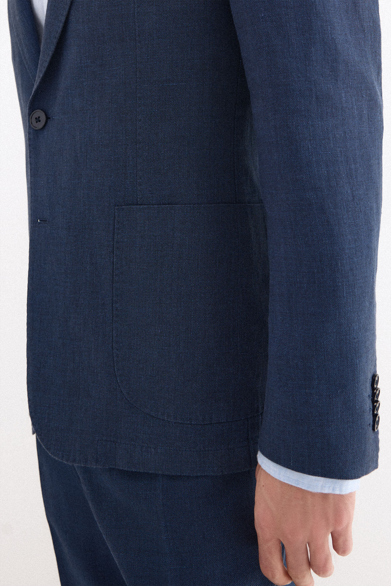 Pedro del Hierro Coordinated linen blend blazer Blue