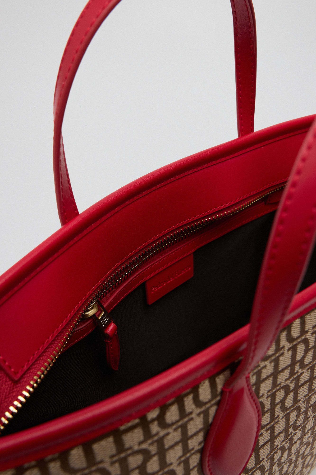 Pedro del Hierro Bolso mini shopper jacquard Marr&oacute;n