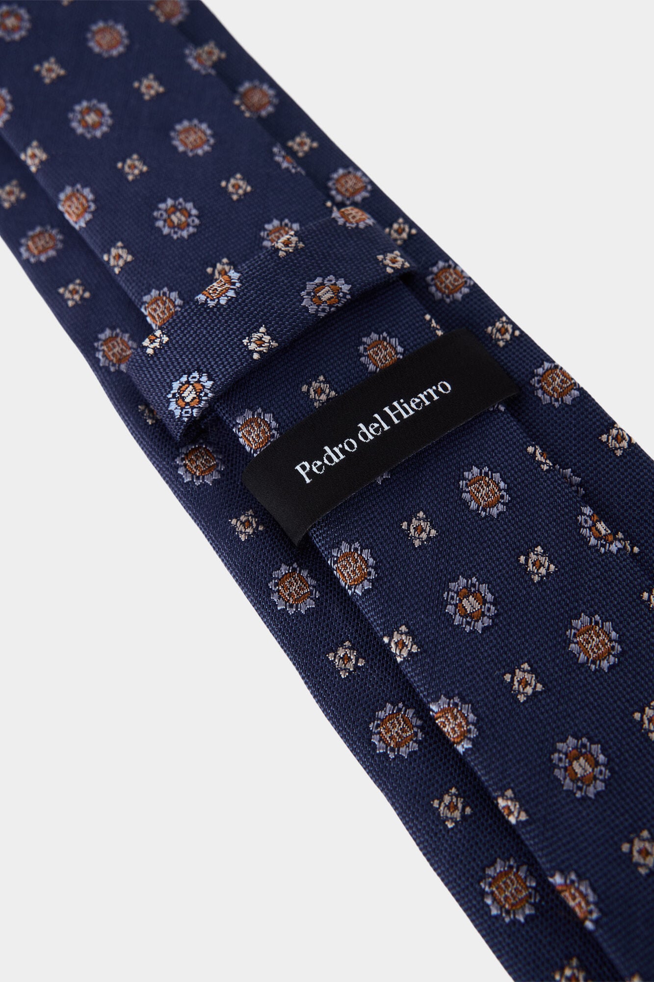 Pedro del Hierro Extra-fine silk tie Blue