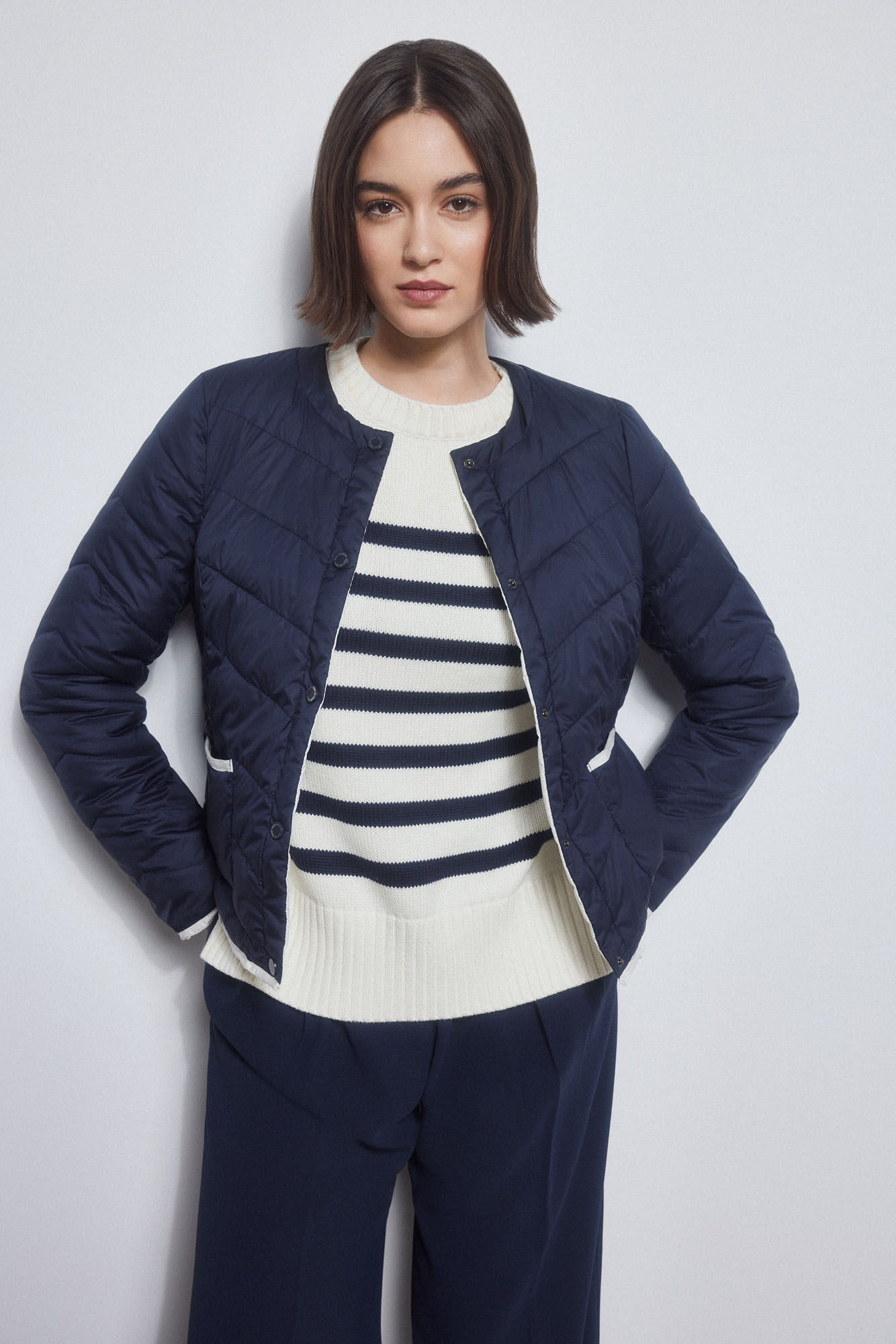 Pedro del Hierro Chaqueta corta ultralight reversible Azul
