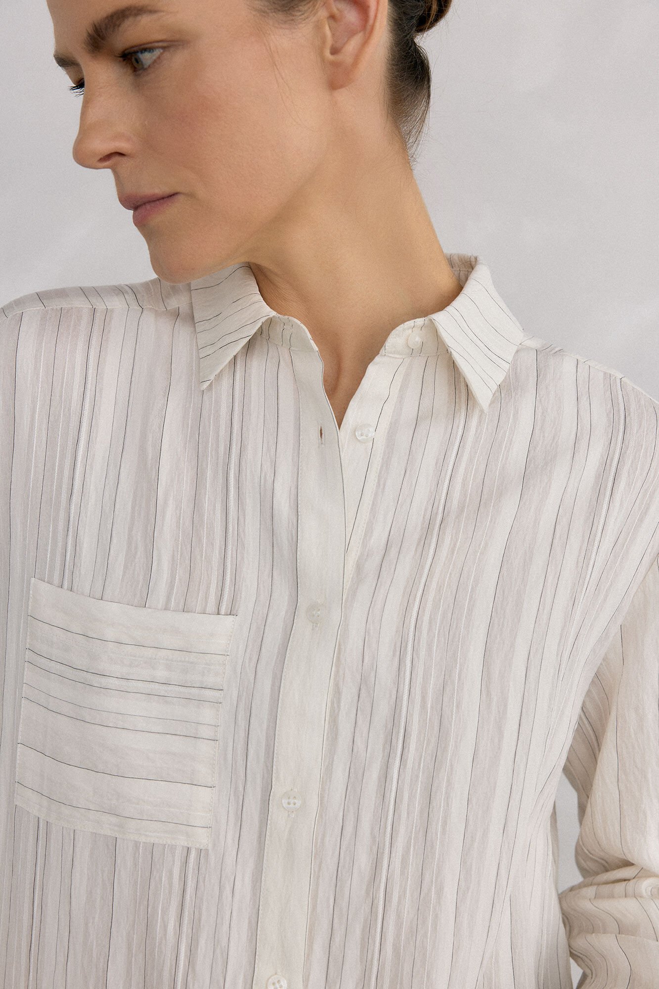 Pedro del Hierro Camisa rayas corta Beige