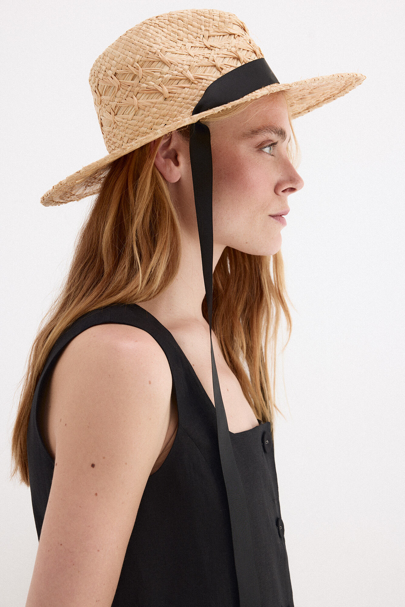 Pedro del Hierro Braided raffia hat Beige
