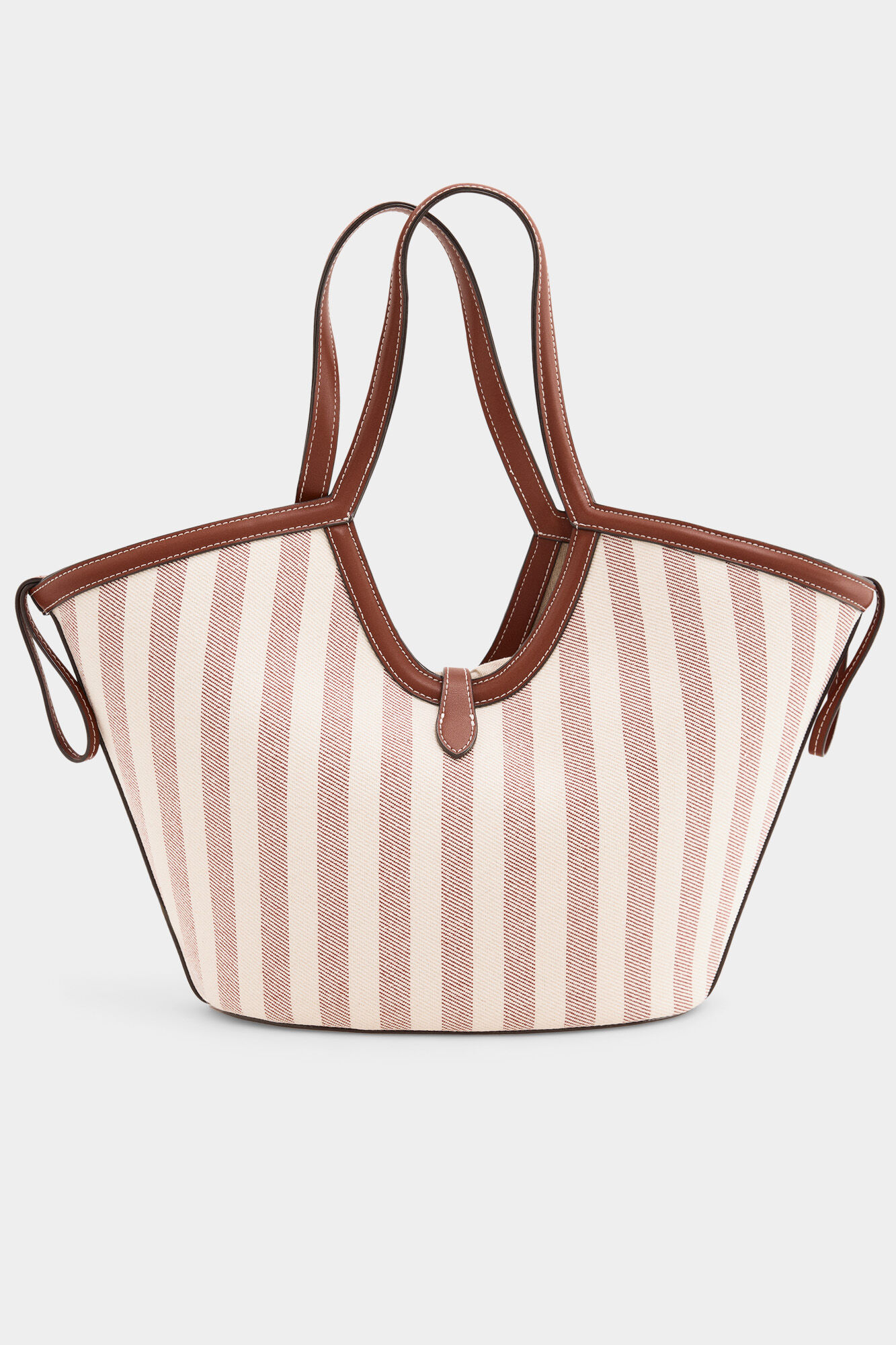 Pedro del Hierro Fabric striped basket bag Brown