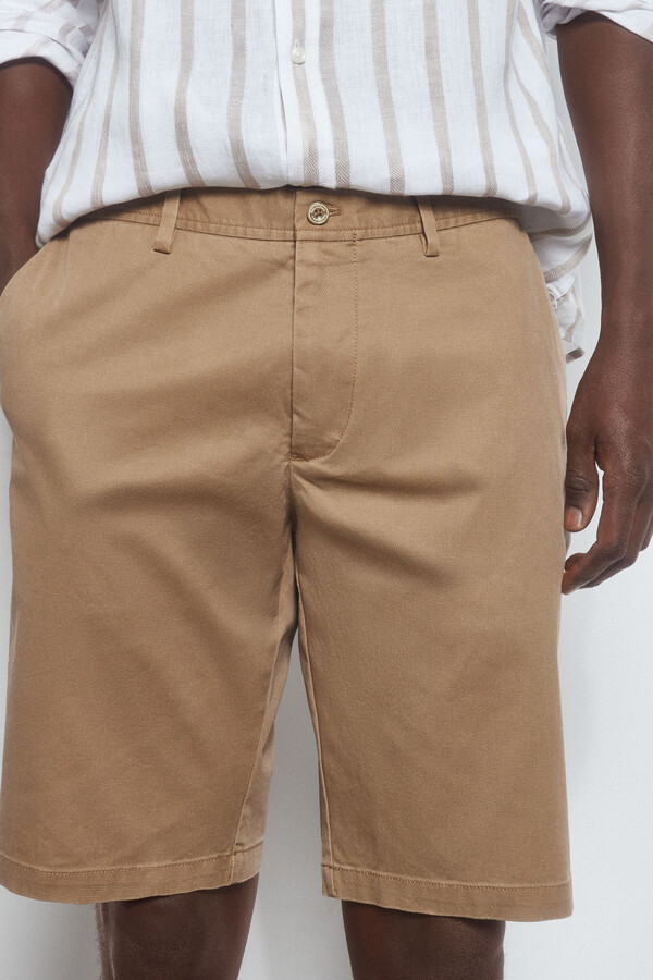 Pedro del Hierro Premium Flex chino-style Bermuda shorts  Brown