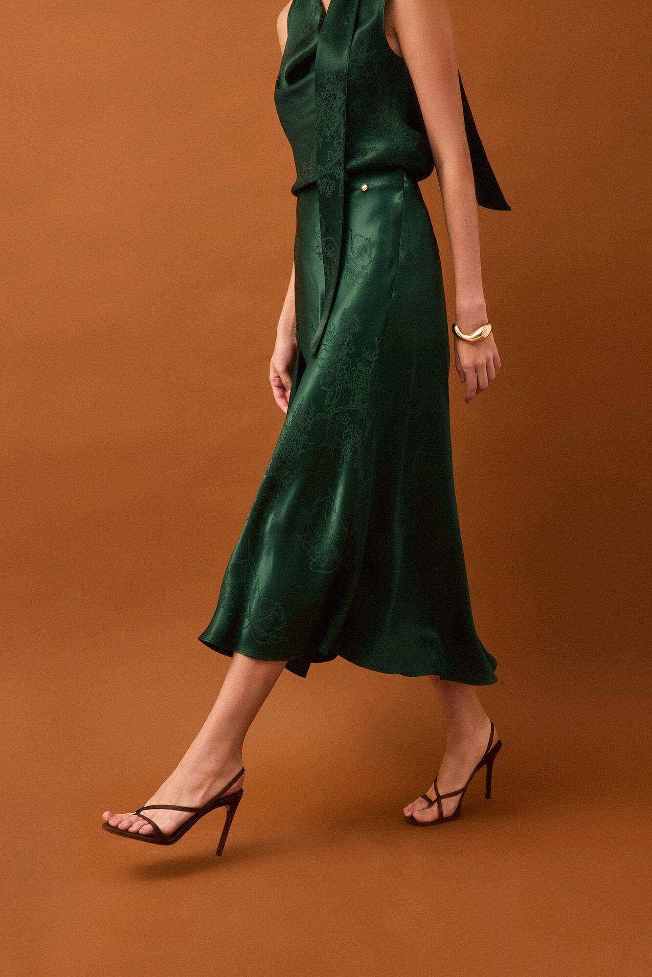 Pedro del Hierro Saia capa em tecido fantasia Verde