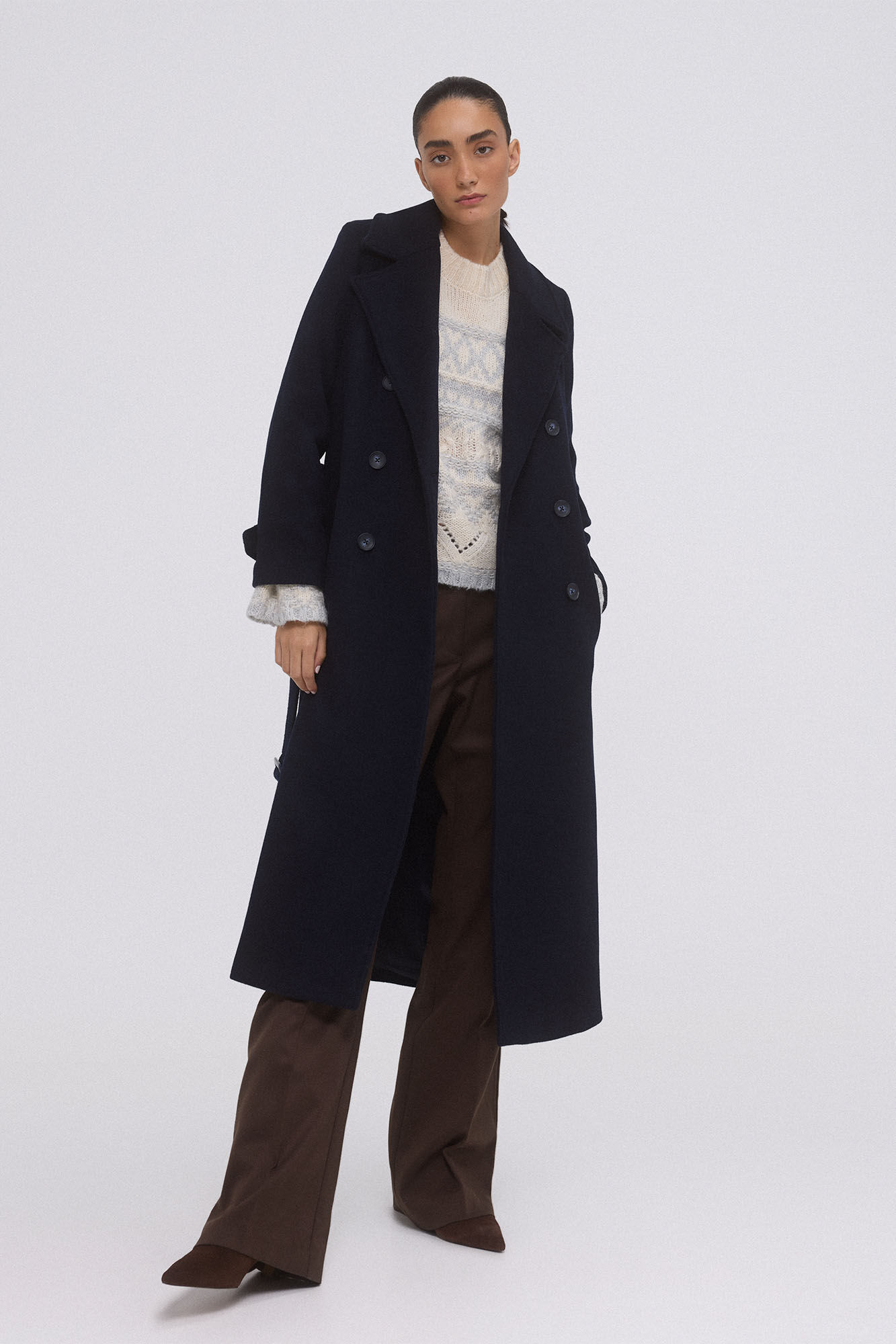 Pedro del Hierro Sobretudo de tecido Azul