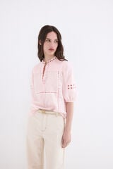Pedro del Hierro Openwork romantic blouse Pink
