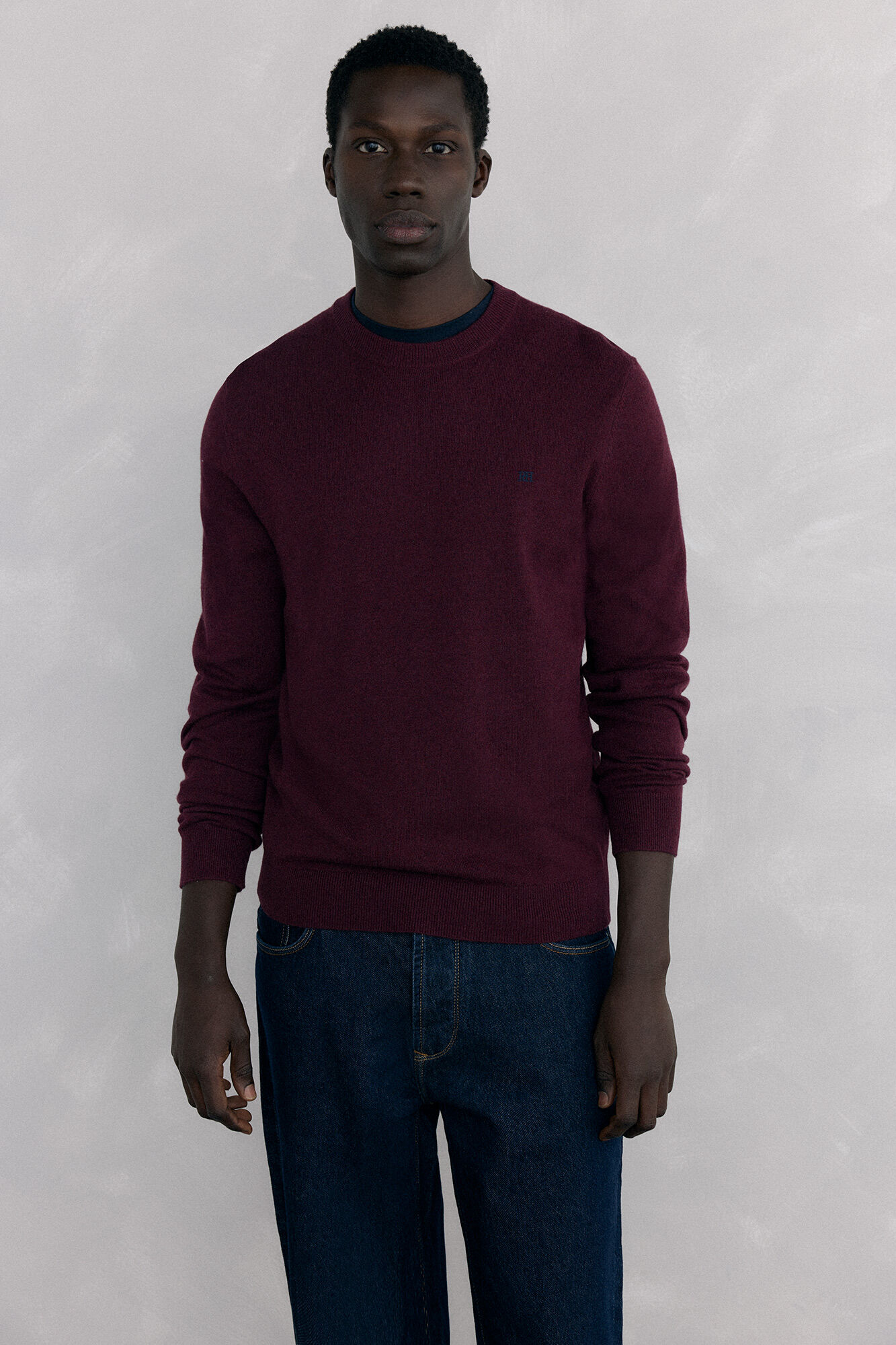 Pedro del Hierro Merino wool and cashmere crew neck sweater
