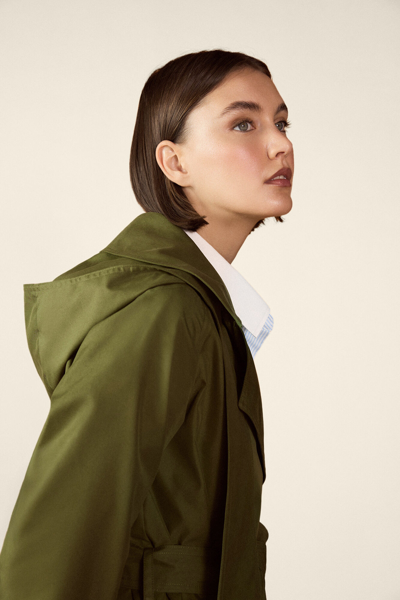 TFP by Tamara Falc&oacute; Long hooded trench coat Green