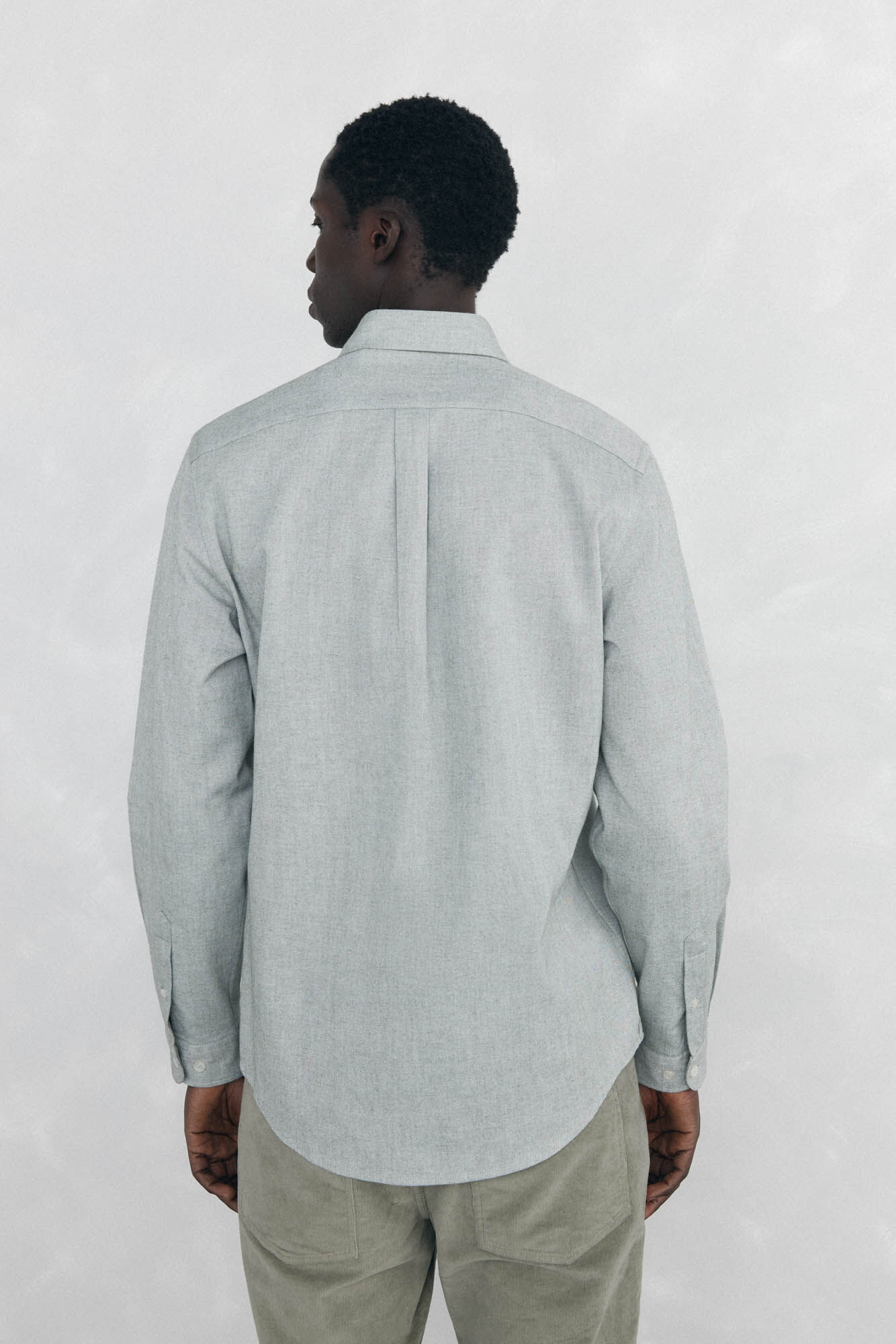 Pedro del Hierro Plain Brushed Oxford Shirt Green