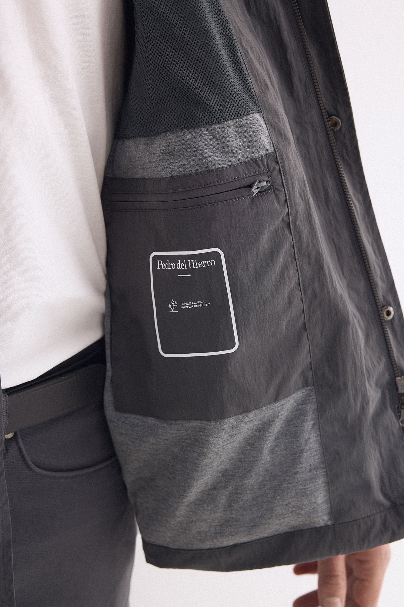 Pedro del Hierro Neck detail jacket Grey