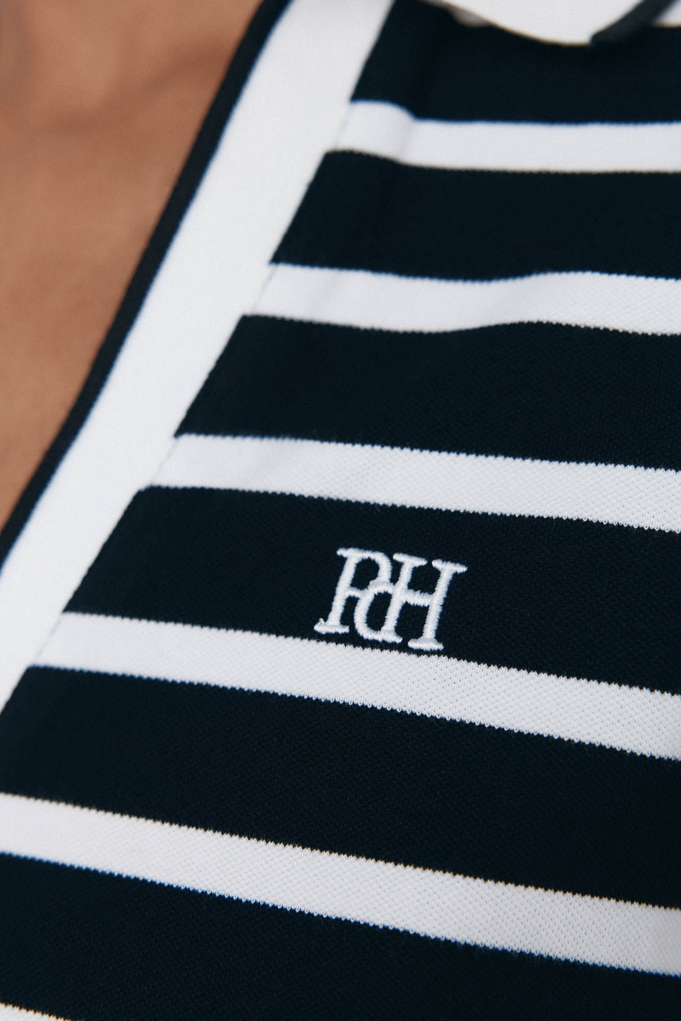 Pedro del Hierro Short-sleeved stripy polo shirt Black