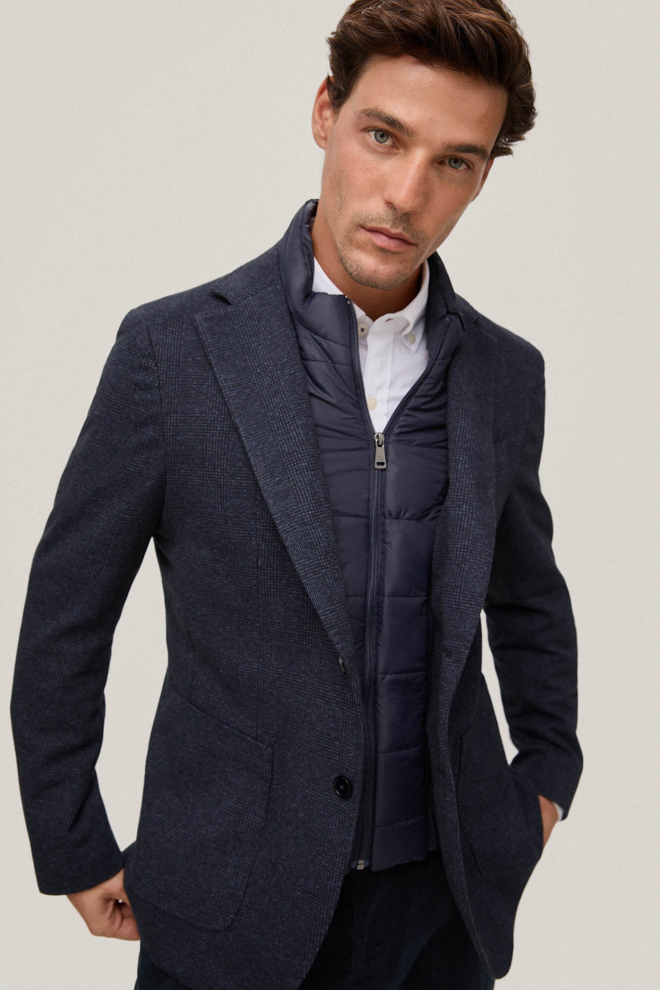 Pedro del Hierro Americana de punto con desmontable Blue