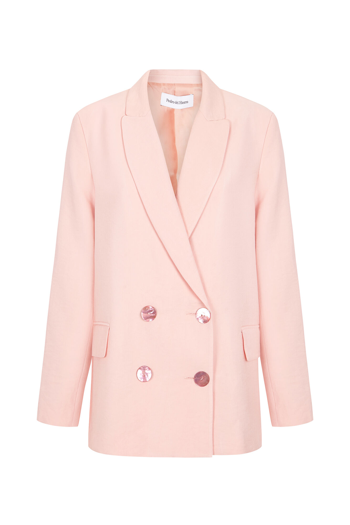 Pedro del Hierro Double-breasted lapel collar blazer Pink