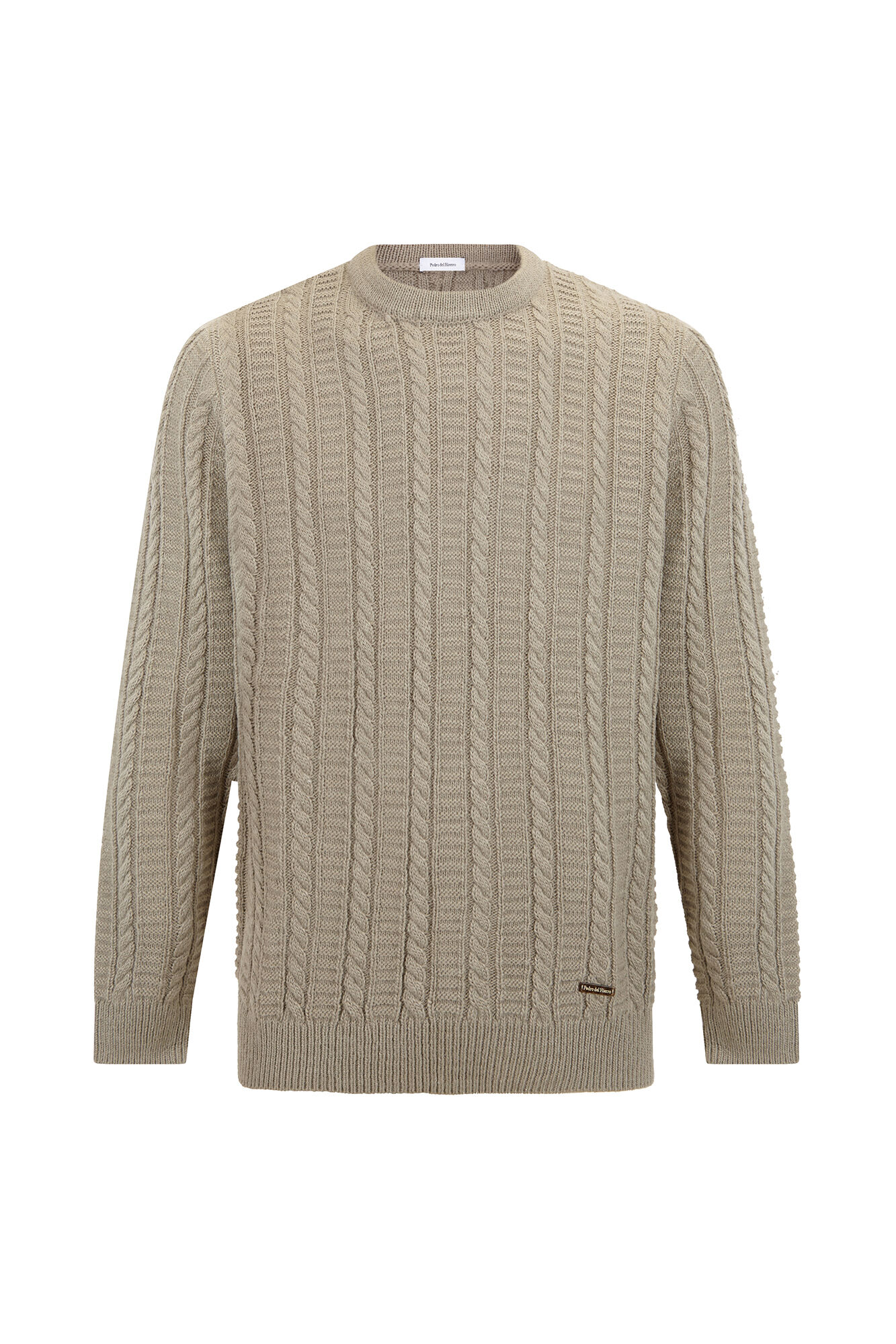 Pedro del Hierro Jersey lana cables cuello redondo Verde