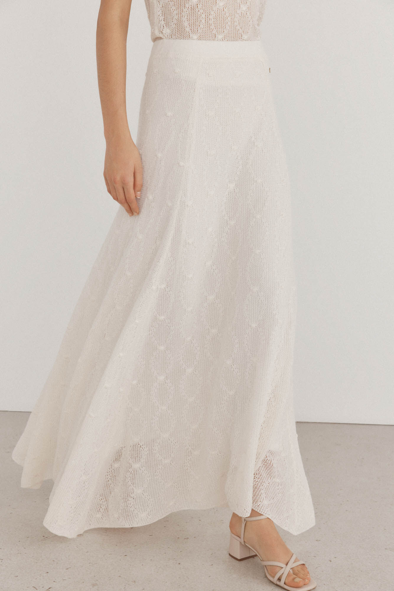 Pedro del Hierro jersey-knit structured knit skirt parade White