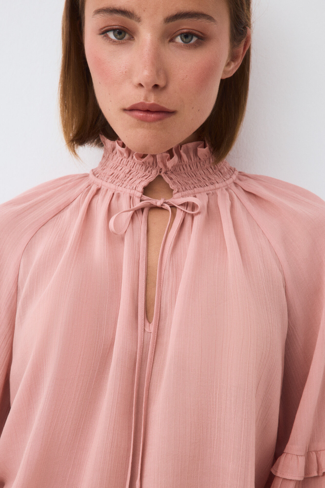 Pedro del Hierro Fluid ruffle blouse Pink