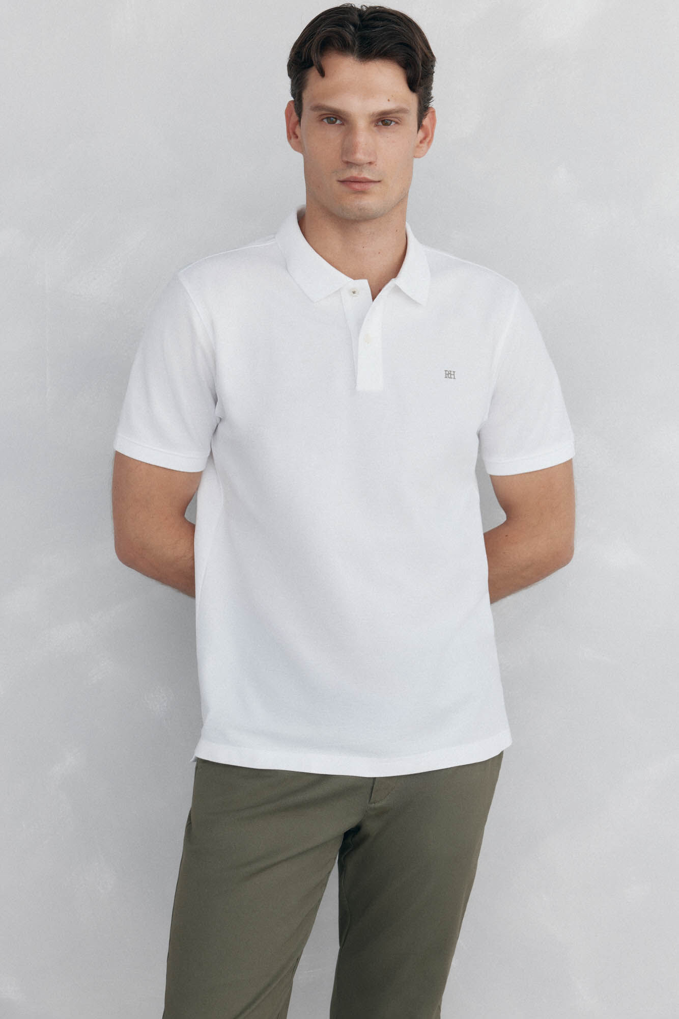 Pedro del Hierro Basic regular piqu&eacute; polo shirt White