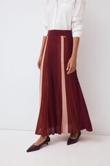 Pedro del Hierro Multicoloured lurex knit pleated skirt Burgundy