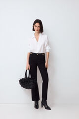 Pedro del Hierro Satin-finish basic shirt Ecru