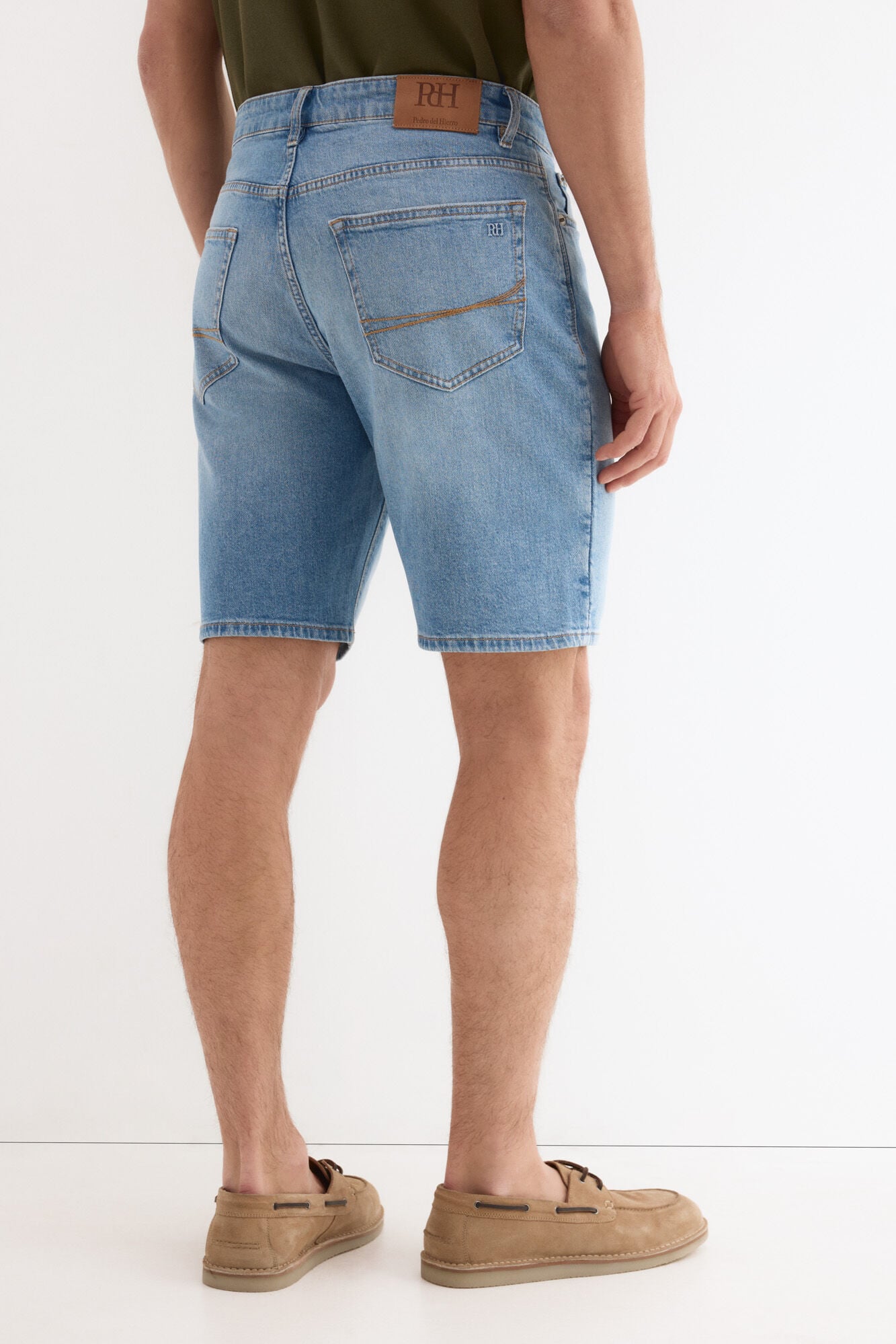Pedro del Hierro Regular fit 5 pocket Bermuda shorts Blue