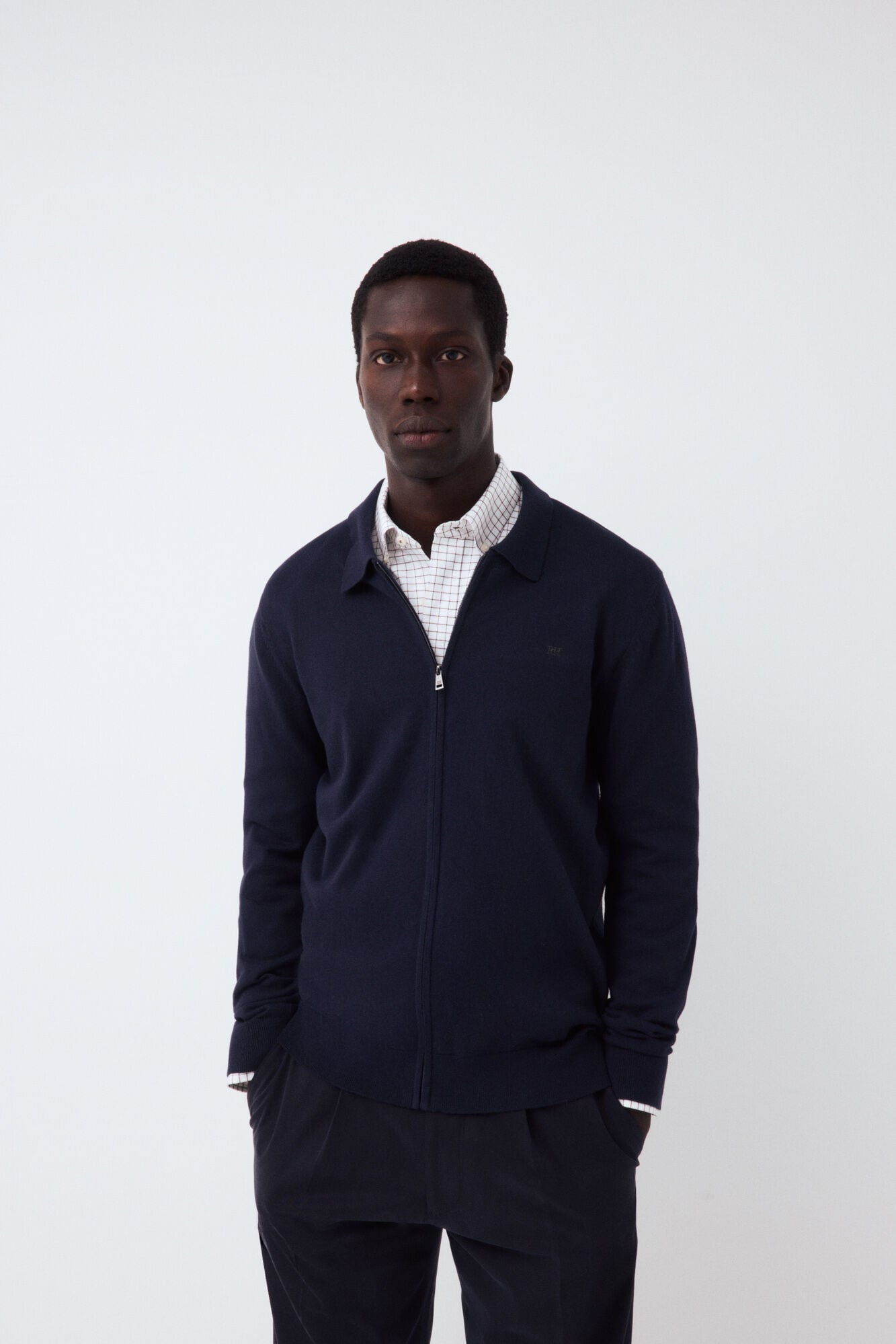 Pedro del Hierro Cotton silk cashmere zip fastening premium cardigan