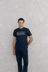 Pedro del Hierro Large logo T-shirt Blue