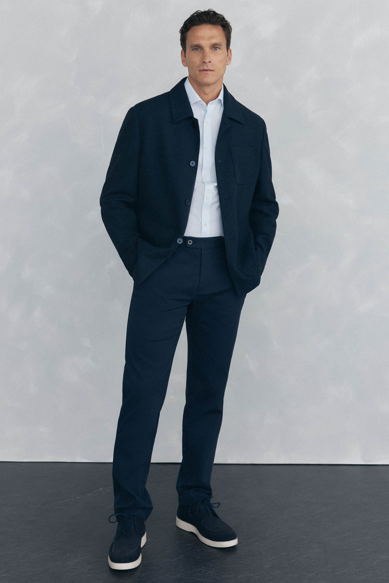 Pedro del Hierro Navy overshirt Blue