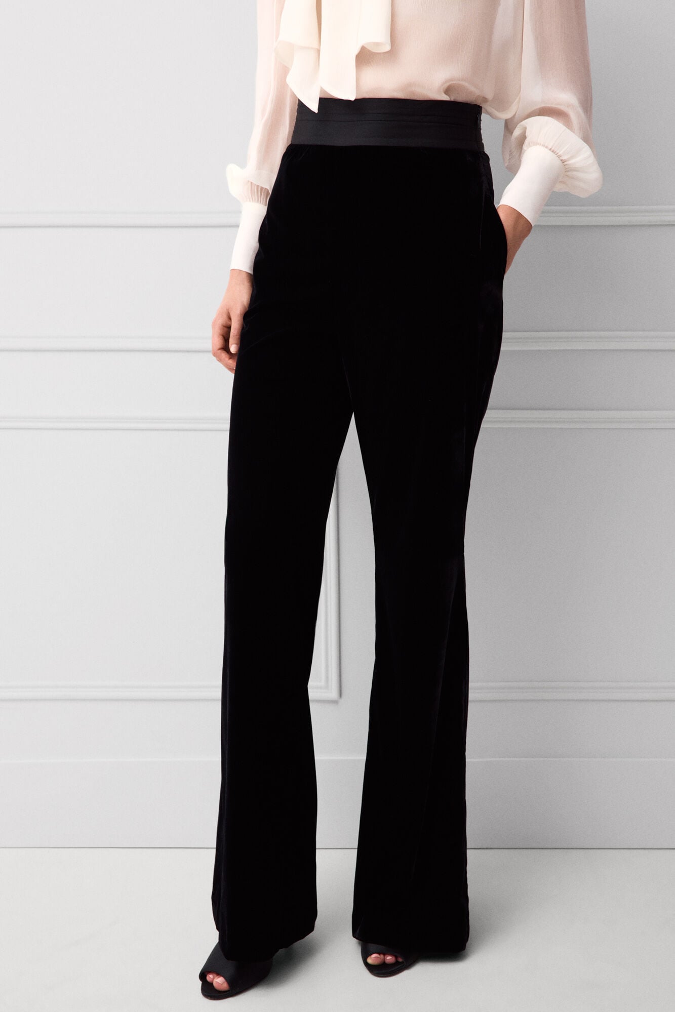 TFP by Tamara Falc&oacute; Black velvet trousers