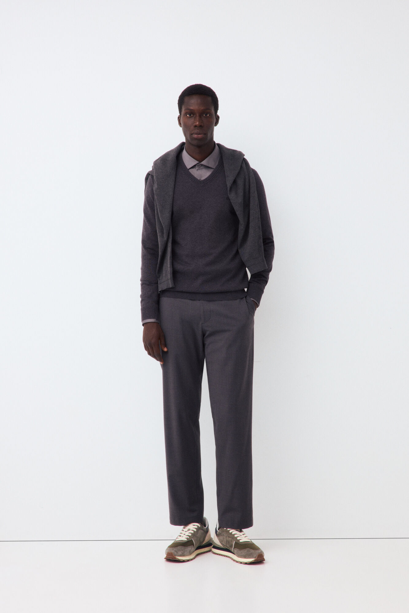 Pedro del Hierro Premium cotton silk cashmere knit jumper Grey