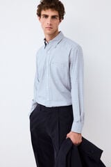 Pedro del Hierro Melange plaid shirt Blue