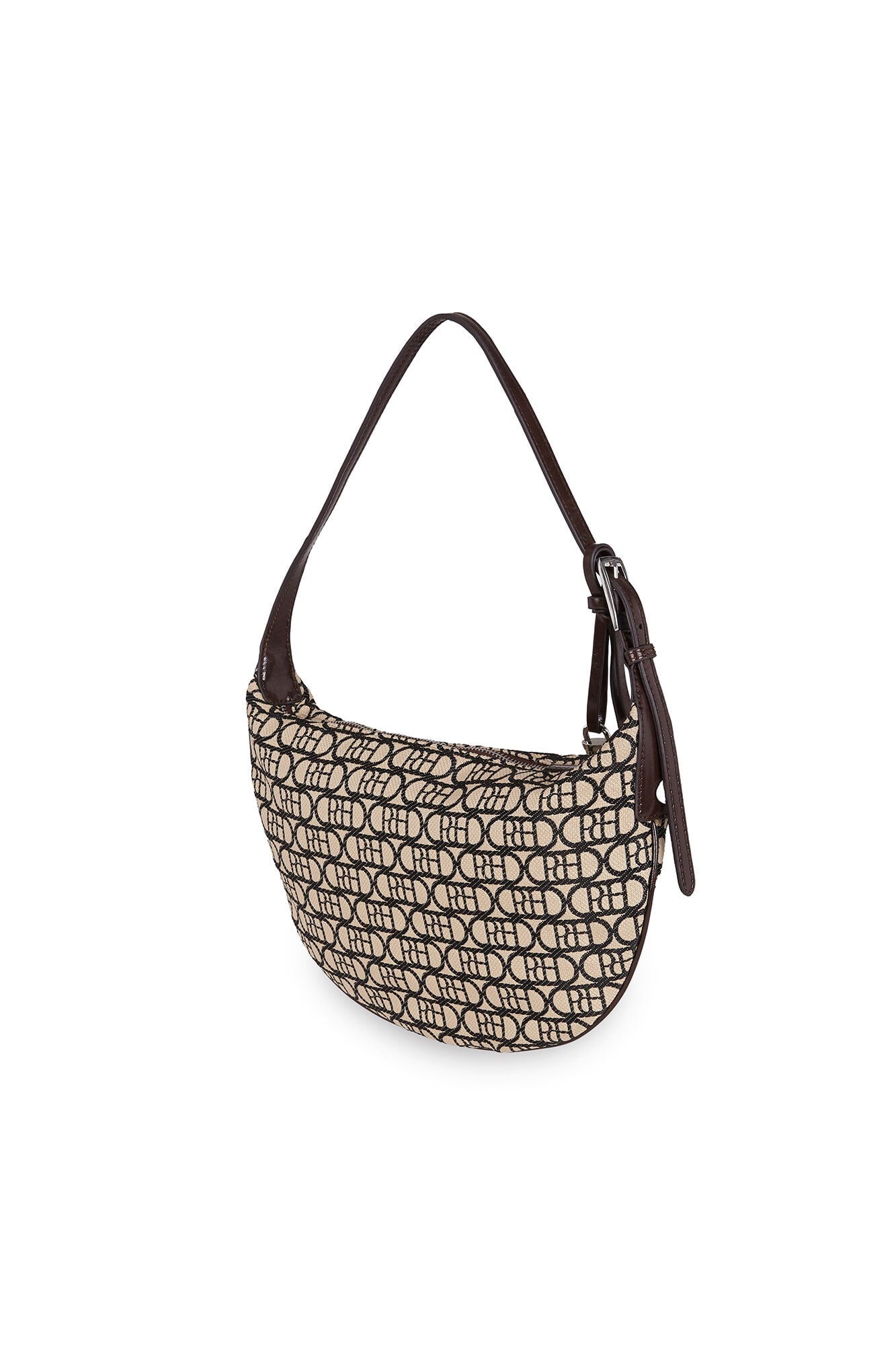 Pedro del Hierro Logo half-moon handbag Beige