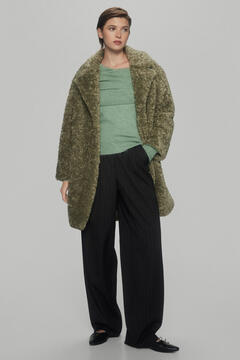 Pedro del Hierro Oversize fake fur coat Green