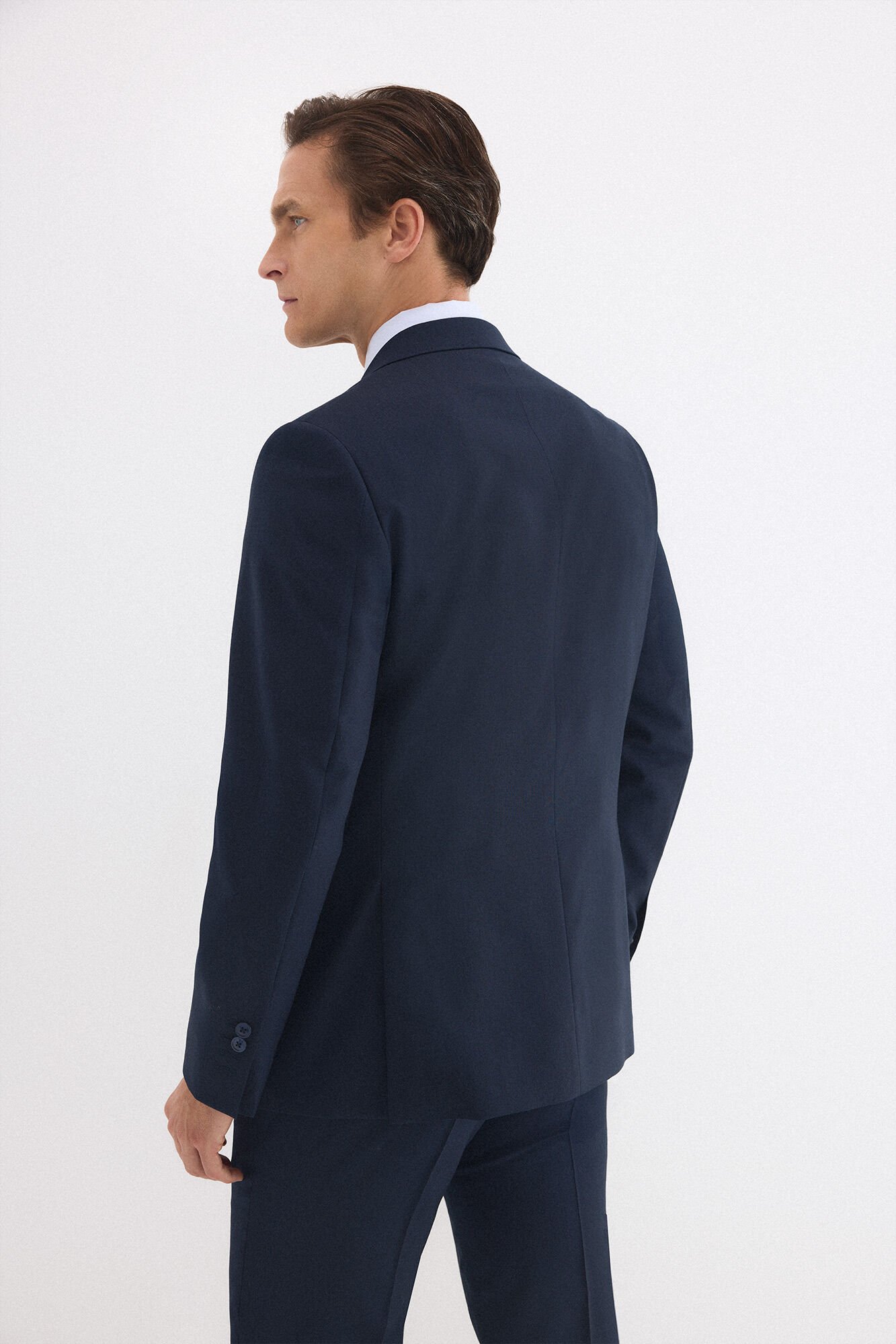 Pedro del Hierro Canvas slim bi-stretch blazer Blue