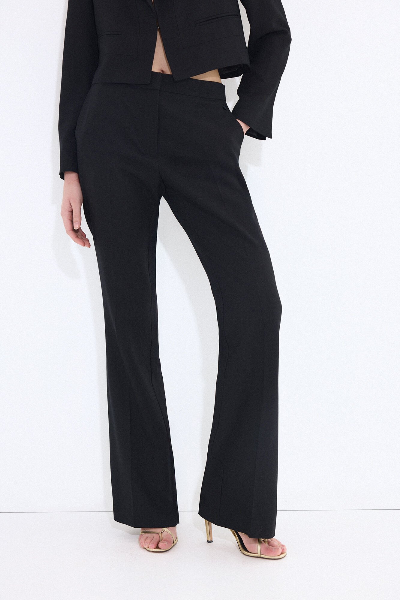 Pedro del Hierro Black flare trousers