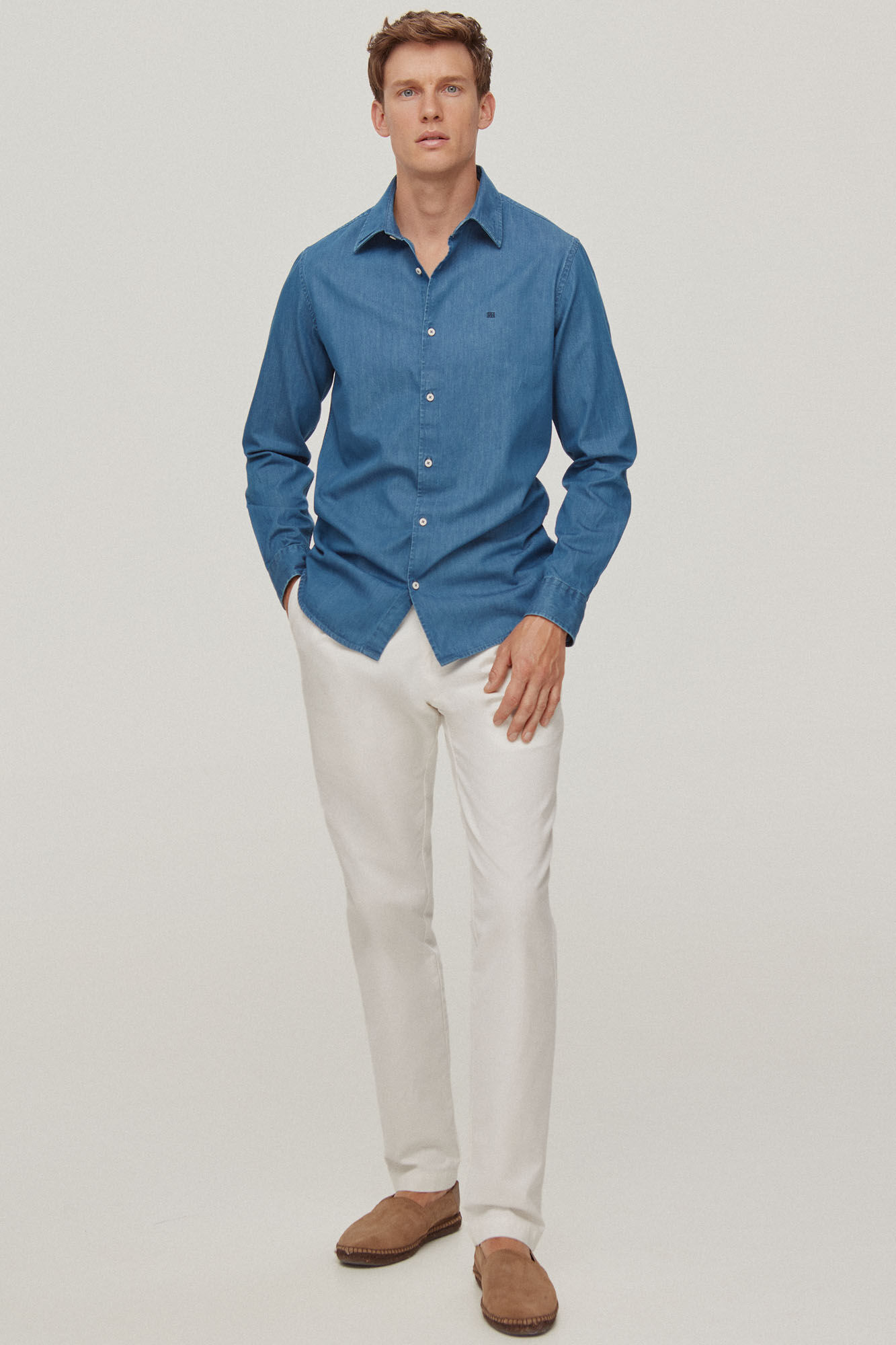 Pedro del Hierro Camisa denim Azul