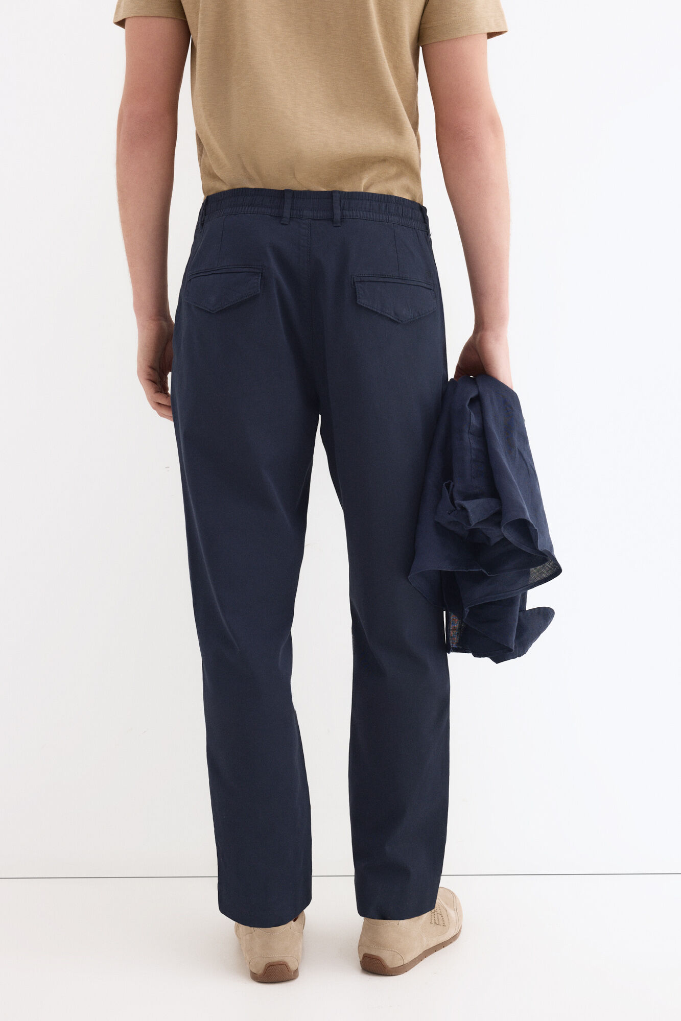 Pedro del Hierro Regular fit structured laced chinos Blue