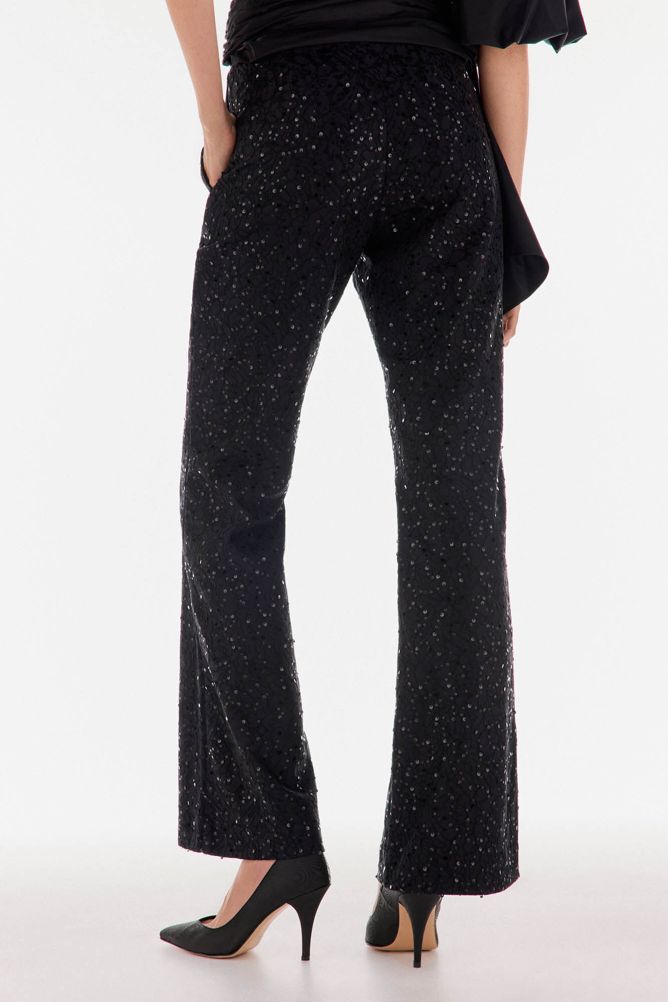TFP by Tamara Falc&oacute; Sequinned trousers Black