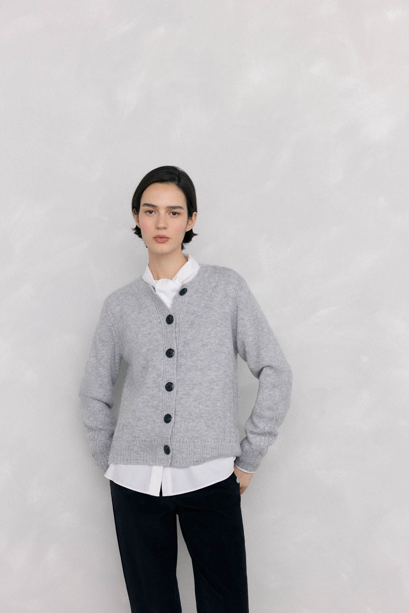 Pedro del Hierro jersey-knit jacket with cross-knit details Grey