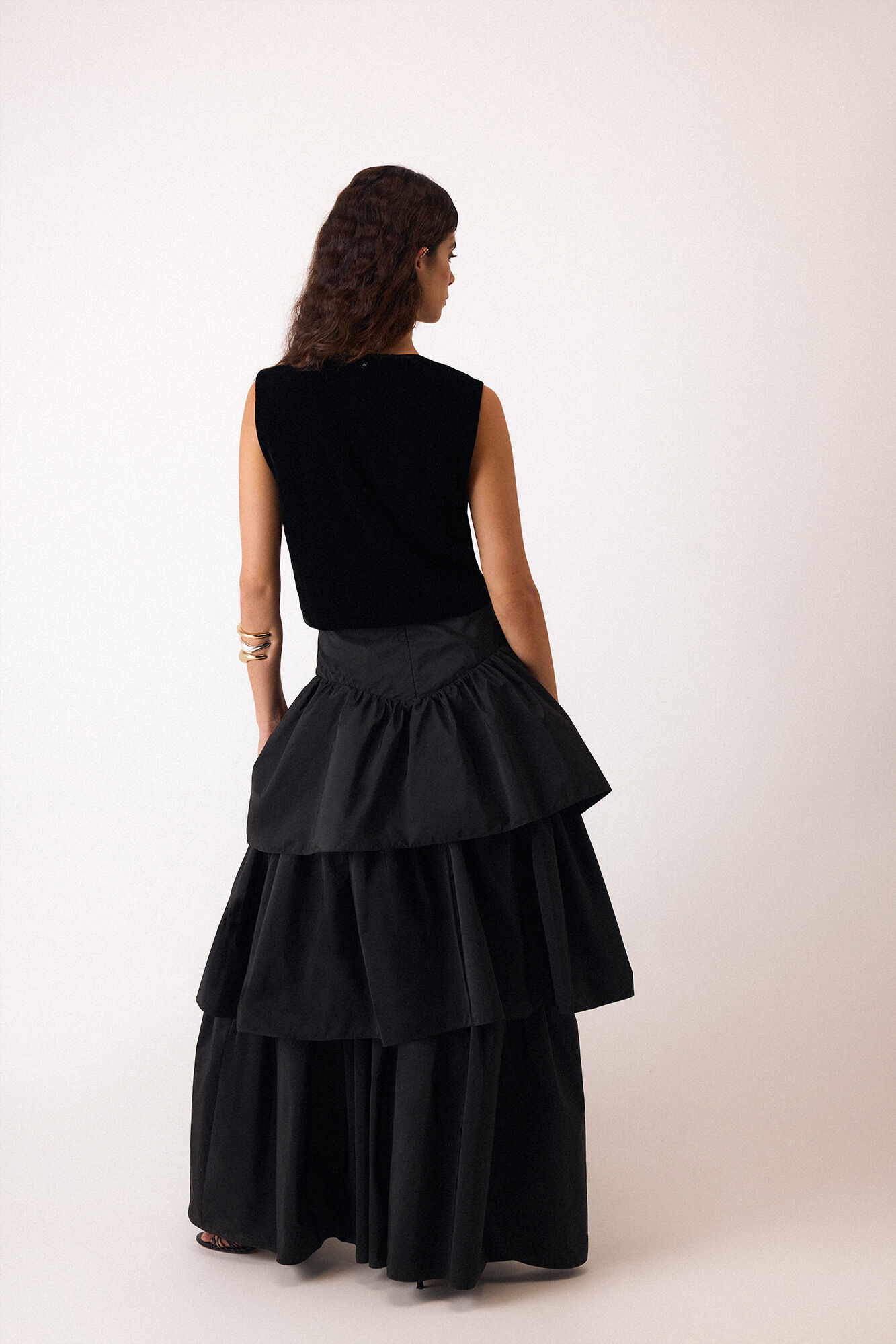 Pedro del Hierro Long skirt with ruffles Black