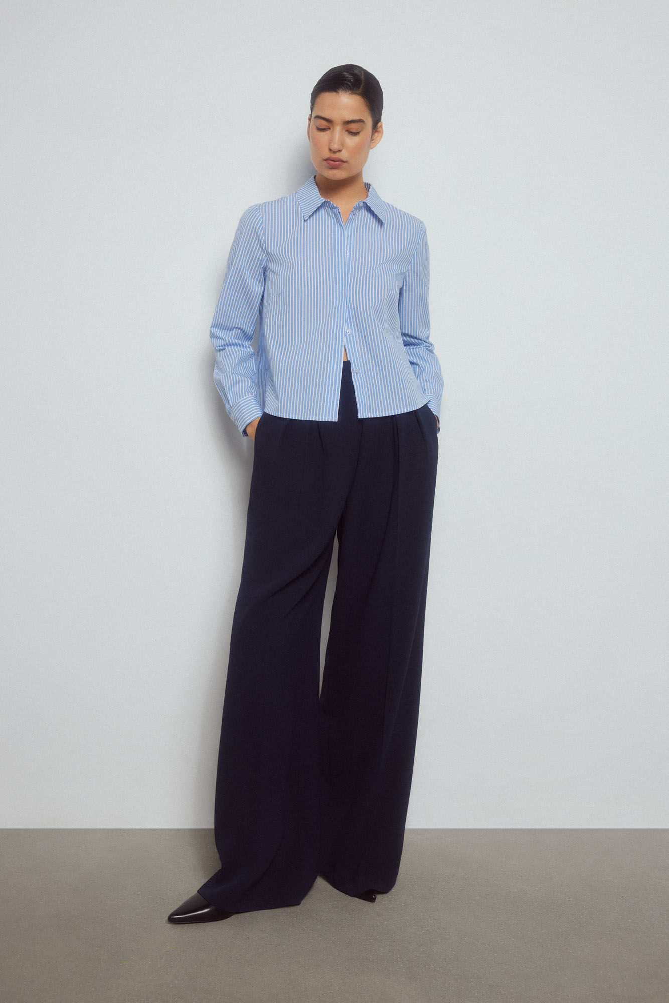 Pedro del Hierro Camisa algod&oacute;n multi rayas Azul