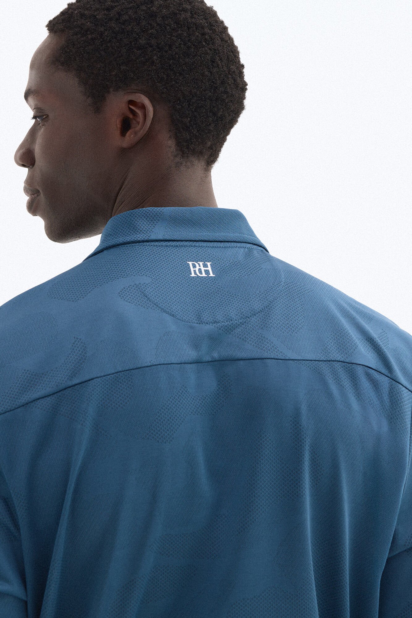 Pedro del Hierro Jacquard golf polo shirt Blue