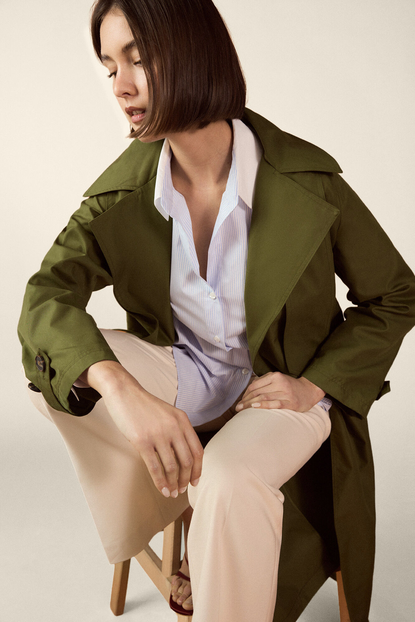 TFP by Tamara Falc&oacute; Camisa combinada em popelina Azul