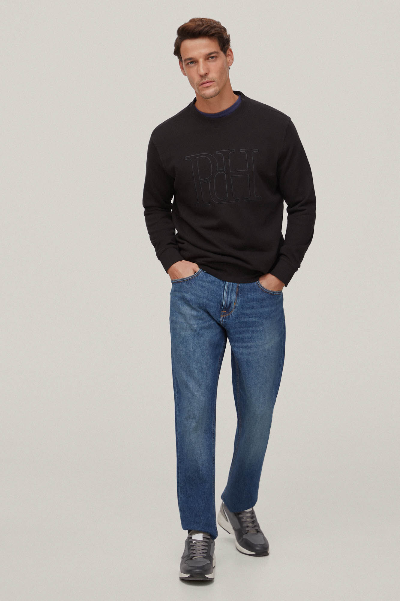 Pedro del Hierro Sudadera logo grande Negro