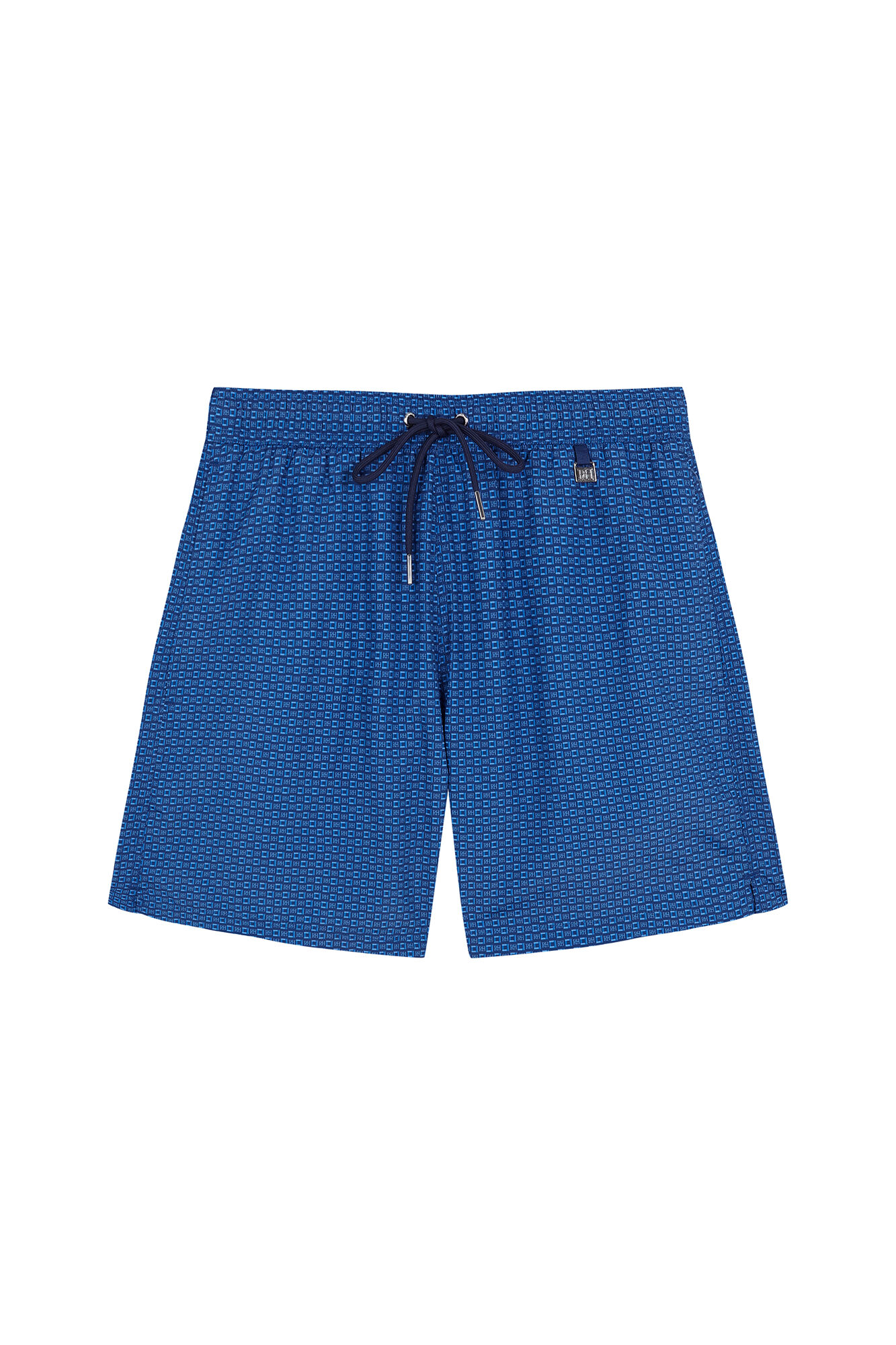 Pedro del Hierro Fato de banho micro estampado geom&eacute;trico Azul