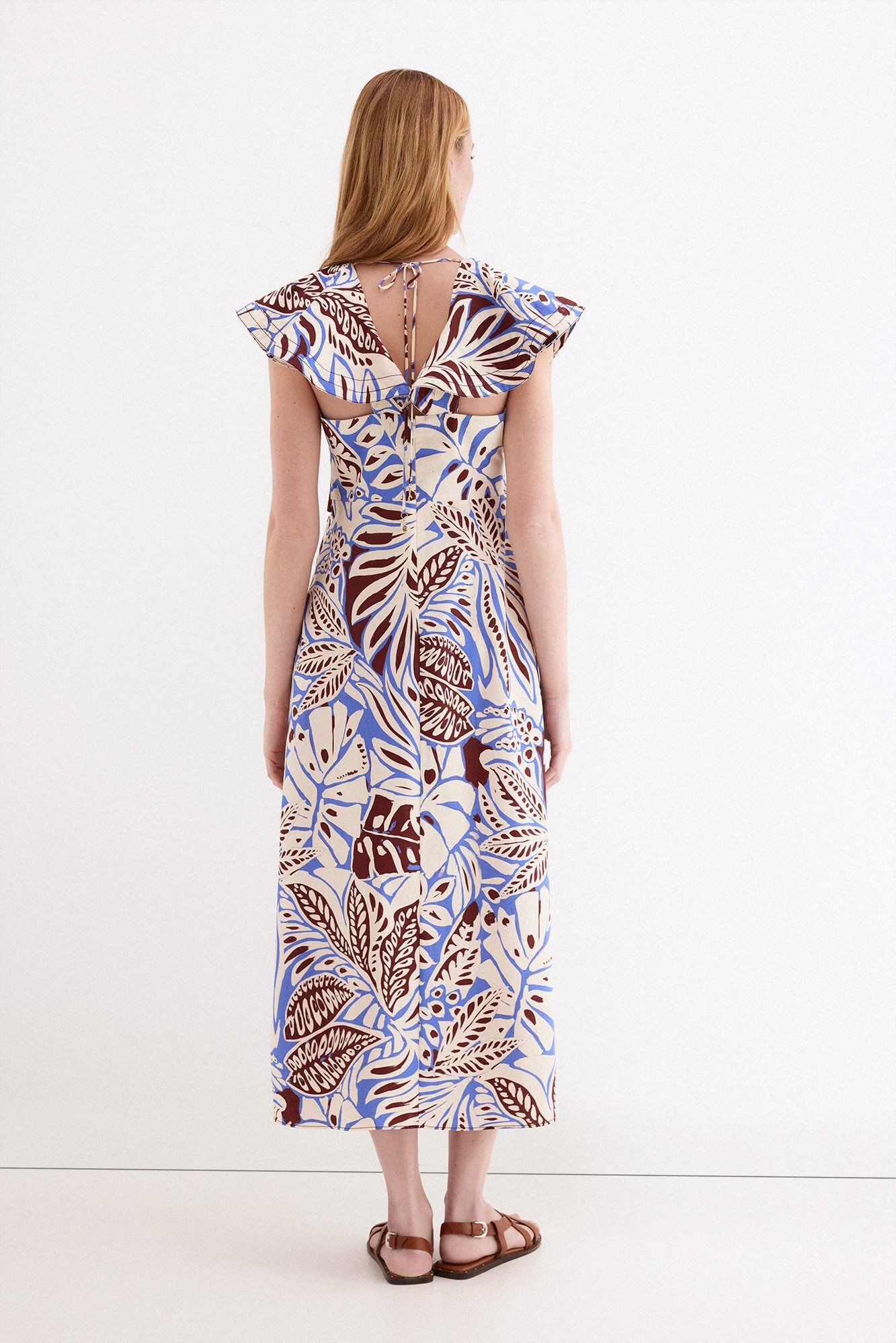 Pedro del Hierro Ruffle midi dress Blue
