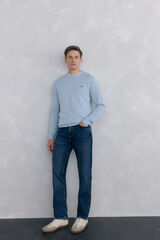 Pedro del Hierro Premium cotton jersey-knit crew neck jumper Blue