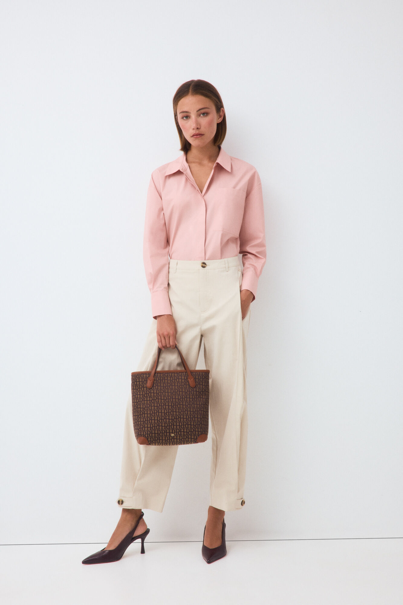 Pedro del Hierro Logo tote bag Brown