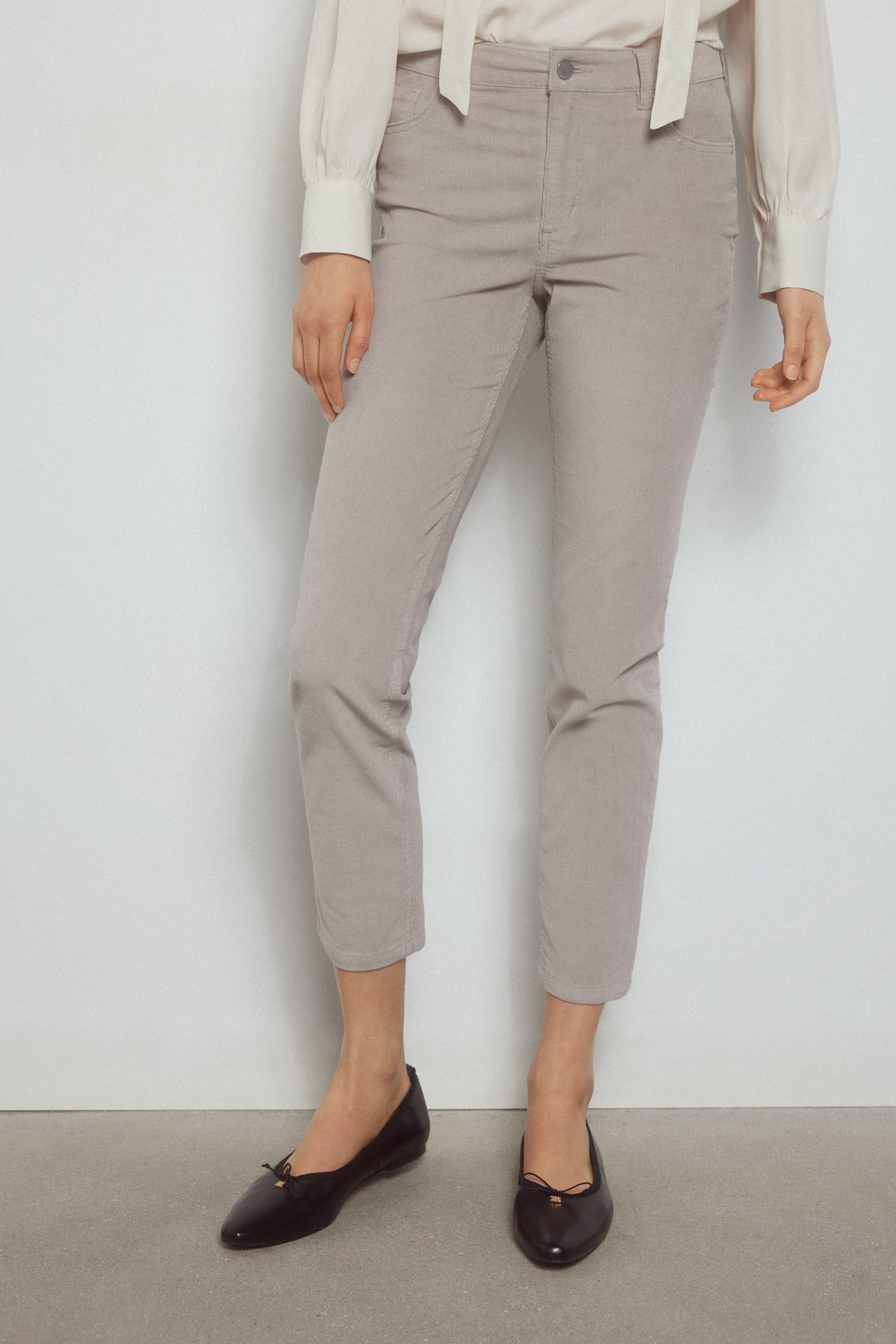 Pedro del Hierro Corduroy push-up trousers Grey